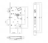 Electrified Mortise Lock (Euro, Solenoid Driving), 72-55/60/65TD (2)