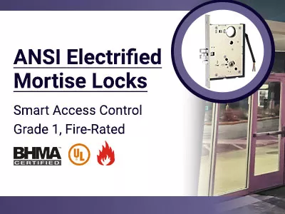 Camax manufactures ANSI electrified mortise locks for commercial applications