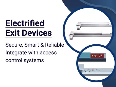 Camax's electrified exit devices for commercial doors